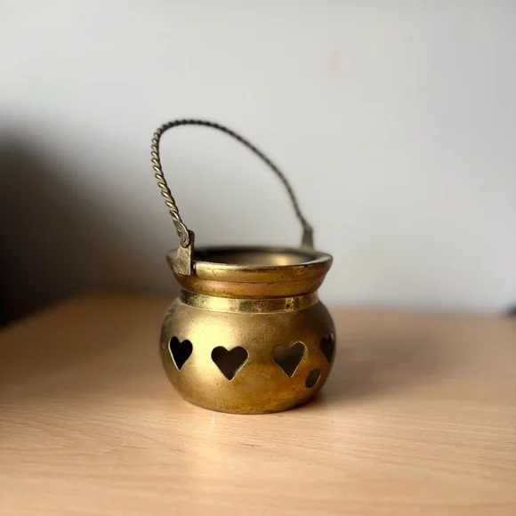 3 / $50 Vintage Brass Heart Lantern Candle Holder – Romantic Rustic Decor - Picture 6 of 6
